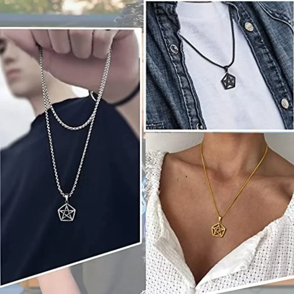 Leviathan Satanic Pentacle Necklace  Stainless Steel